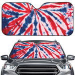 Red And Blue Spider Tie Dye Print Car Windshield Sun Shade
