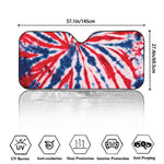 Red And Blue Spider Tie Dye Print Car Windshield Sun Shade