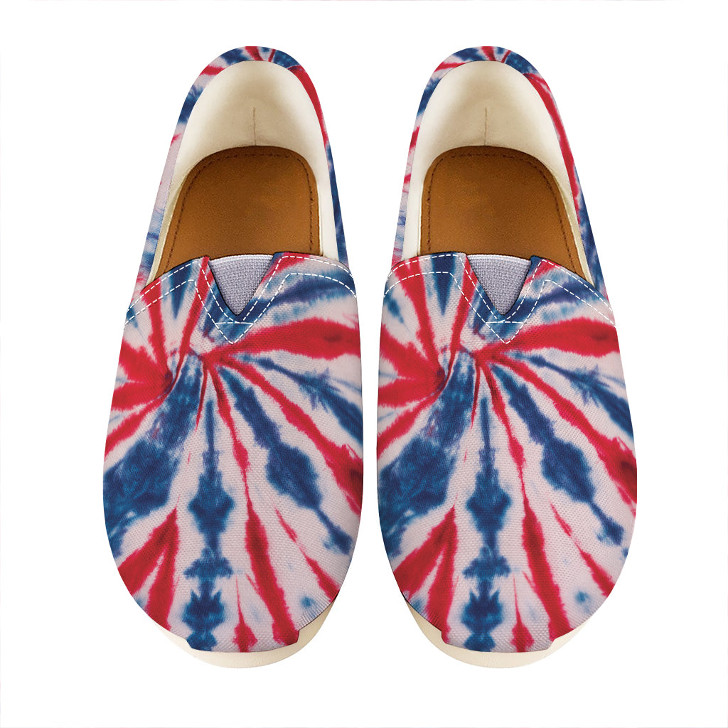 Red And Blue Spider Tie Dye Print Casual Shoes