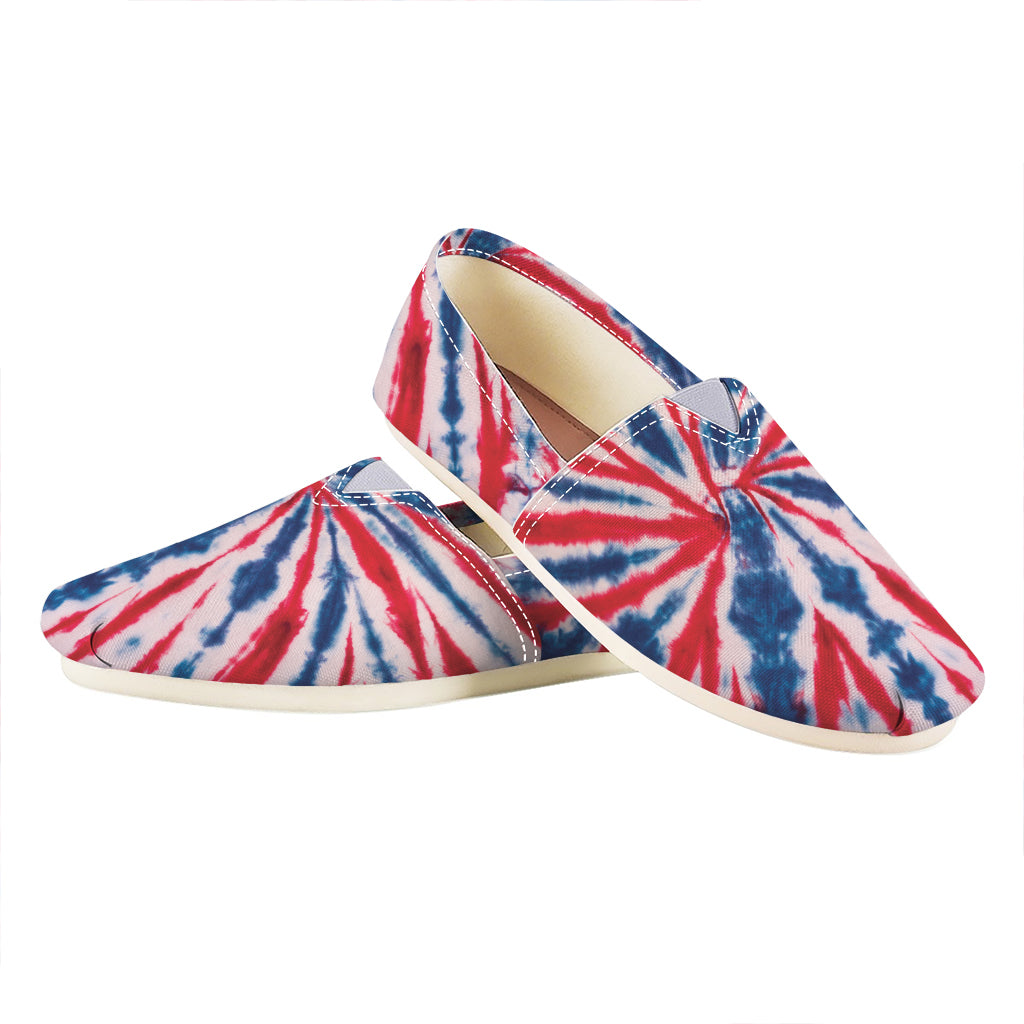 Red And Blue Spider Tie Dye Print Casual Shoes