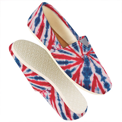 Red And Blue Spider Tie Dye Print Casual Shoes