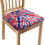 Red And Blue Spider Tie Dye Print Chair Cushion Cover