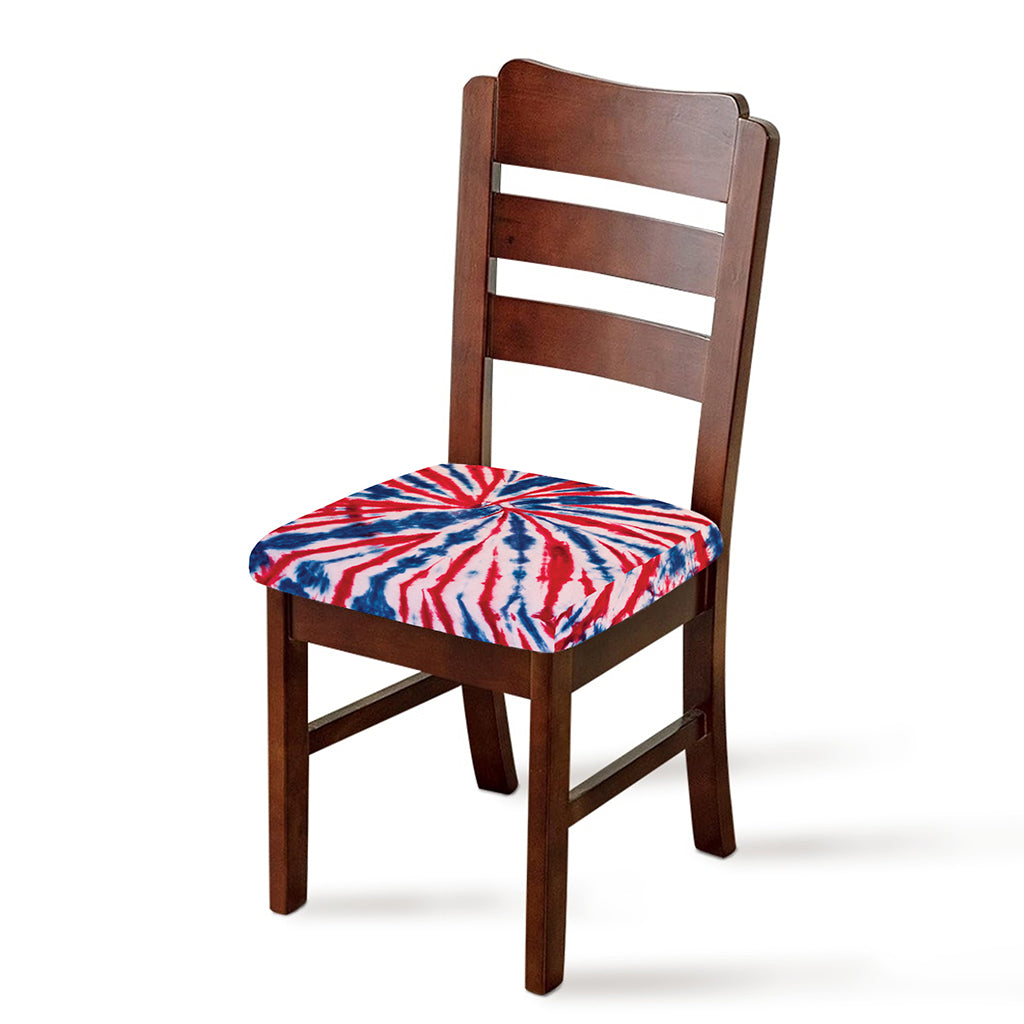 Red And Blue Spider Tie Dye Print Chair Cushion Cover