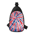 Red And Blue Spider Tie Dye Print Sling Bag