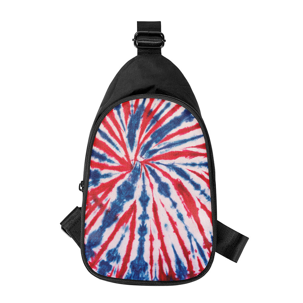 Red And Blue Spider Tie Dye Print Chest Bag