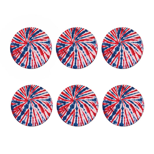 Red And Blue Spider Tie Dye Print Coaster Set
