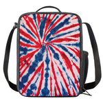 Red And Blue Spider Tie Dye Print Crossbody Lunch Bag