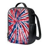 Red And Blue Spider Tie Dye Print Crossbody Lunch Bag