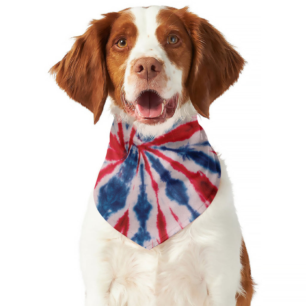 Red And Blue Spider Tie Dye Print Dog Bandana