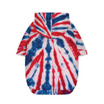 Red And Blue Spider Tie Dye Print Dog Zip Up Hoodie