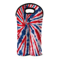 Red And Blue Spider Tie Dye Print Double Neoprene Wine Tote