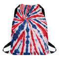 Red And Blue Spider Tie Dye Print Drawstring Backpack