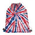 Red And Blue Spider Tie Dye Print Drawstring Bag