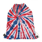 Red And Blue Spider Tie Dye Print Drawstring Bag