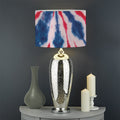 Red And Blue Spider Tie Dye Print Drum Lamp Shade