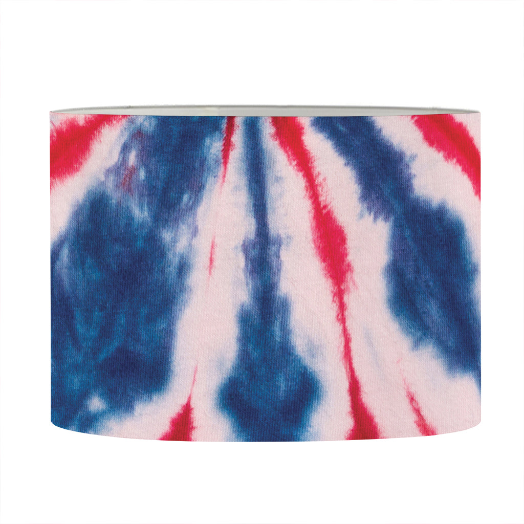 Red And Blue Spider Tie Dye Print Drum Lamp Shade