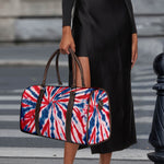 Red And Blue Spider Tie Dye Print Duffle Bag