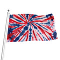 Red And Blue Spider Tie Dye Print Flag