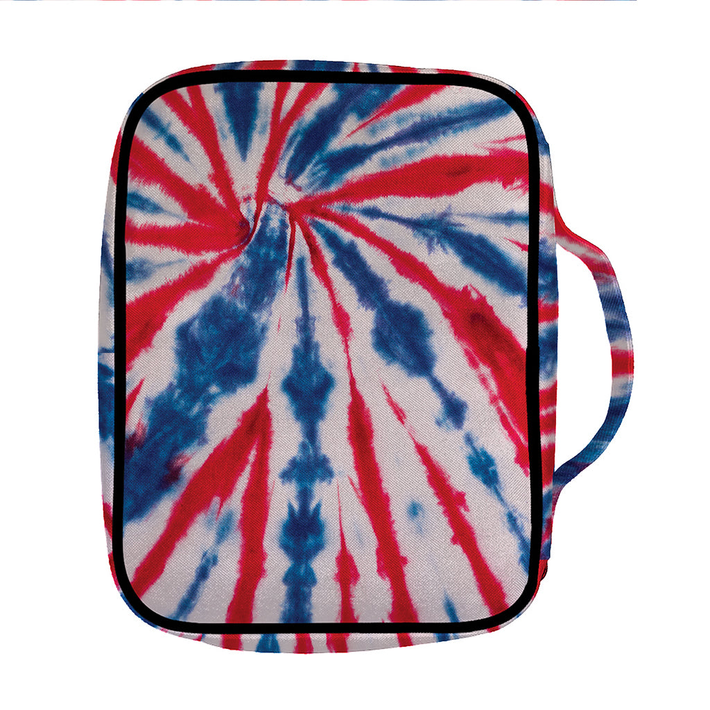 Red And Blue Spider Tie Dye Print Front Pocket Bible Bag