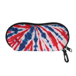 Red And Blue Spider Tie Dye Print Glasses Case