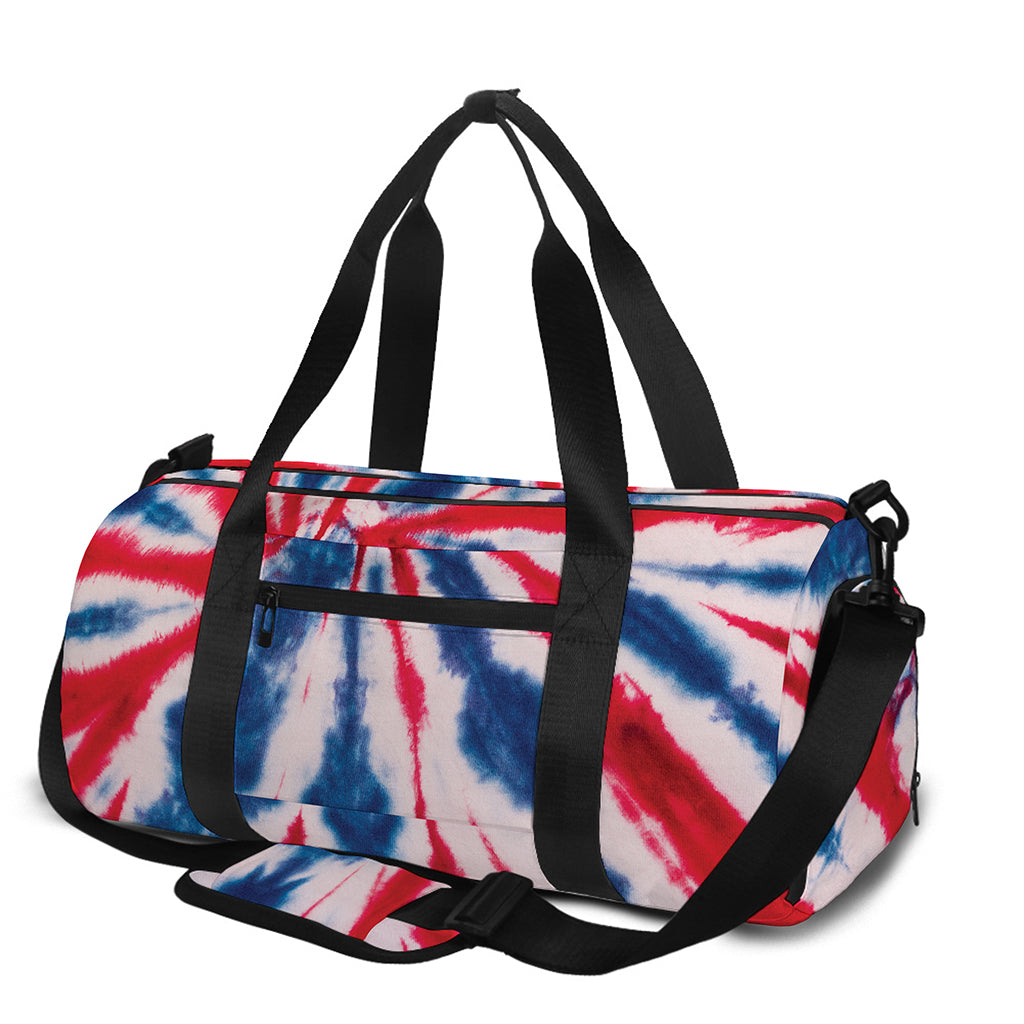 Red And Blue Spider Tie Dye Print Gym Bag