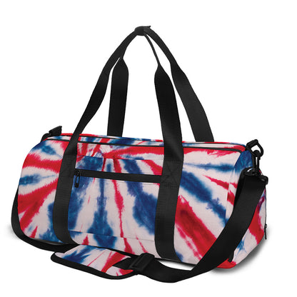 Red And Blue Spider Tie Dye Print Gym Bag
