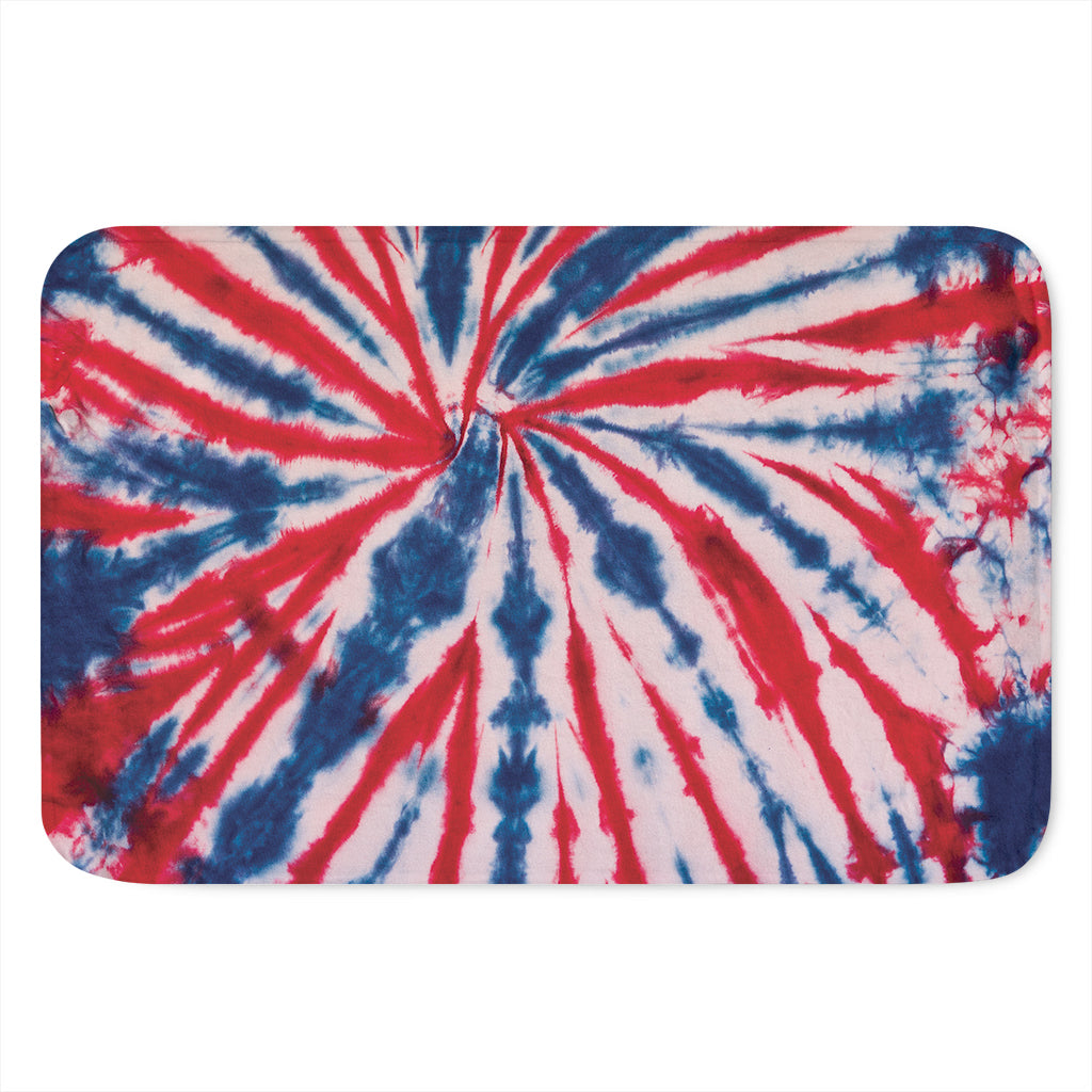Red And Blue Spider Tie Dye Print Indoor Door Mat
