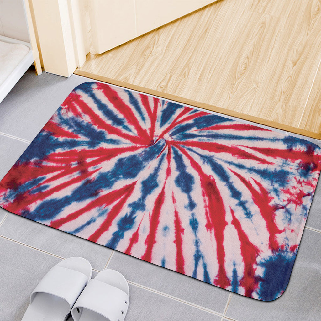 Red And Blue Spider Tie Dye Print Indoor Door Mat