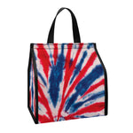 Red And Blue Spider Tie Dye Print Insulated Lunch Tote
