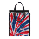 Red And Blue Spider Tie Dye Print Insulated Lunch Tote
