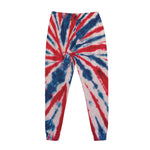 Red And Blue Spider Tie Dye Print Jogger Pants