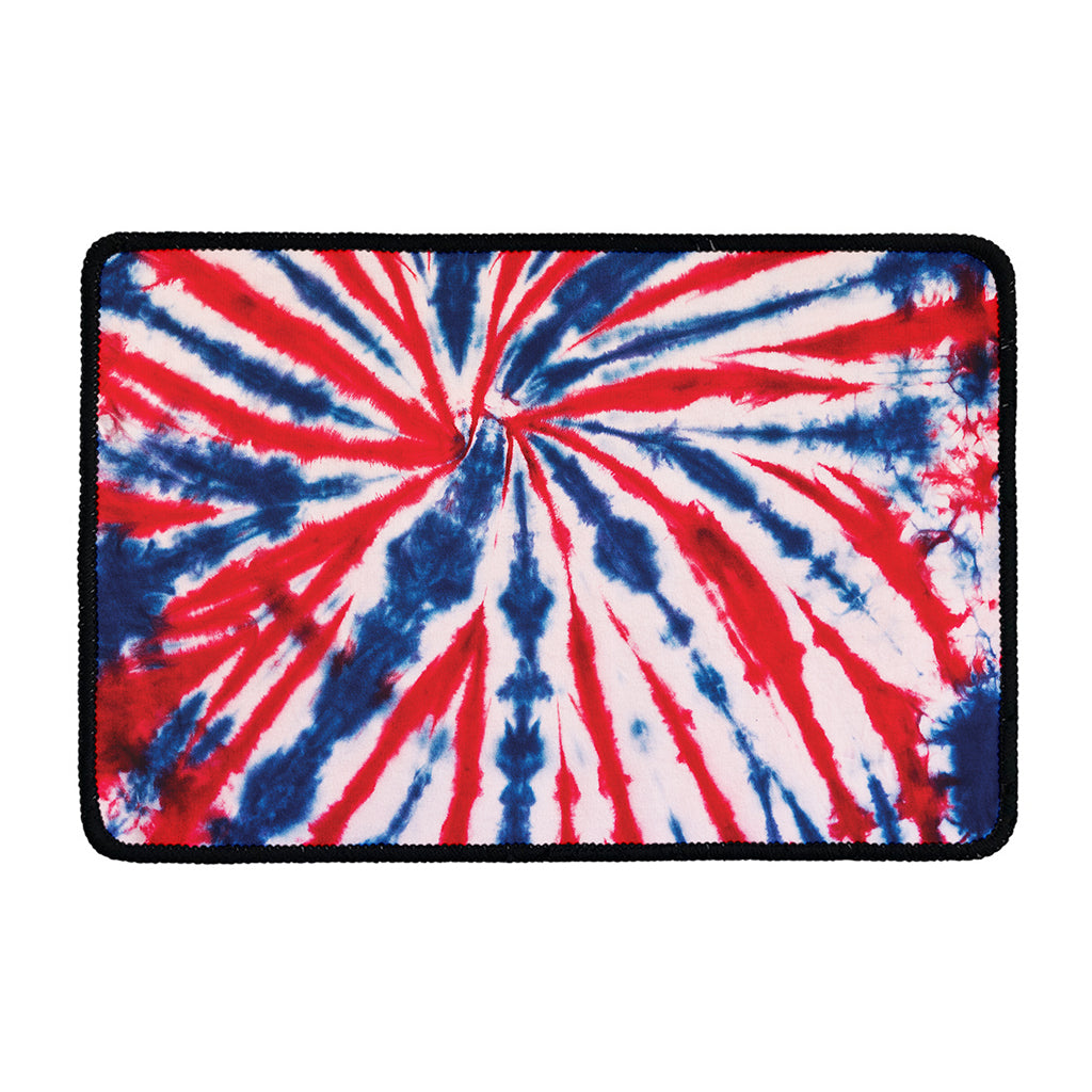 Red And Blue Spider Tie Dye Print Kitchen Mat