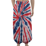 Red And Blue Spider Tie Dye Print Lantern Pants
