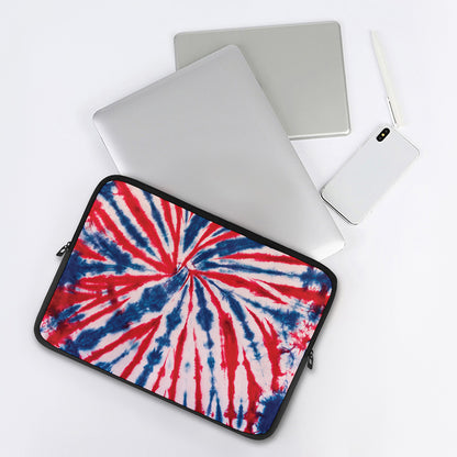 Red And Blue Spider Tie Dye Print Laptop Sleeve