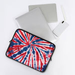 Red And Blue Spider Tie Dye Print Laptop Sleeve