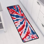 Red And Blue Spider Tie Dye Print Long Kitchen Mat
