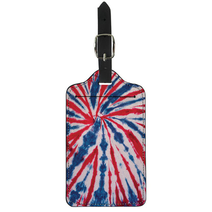 Red And Blue Spider Tie Dye Print Luggage Tag