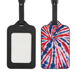 Red And Blue Spider Tie Dye Print Luggage Tag