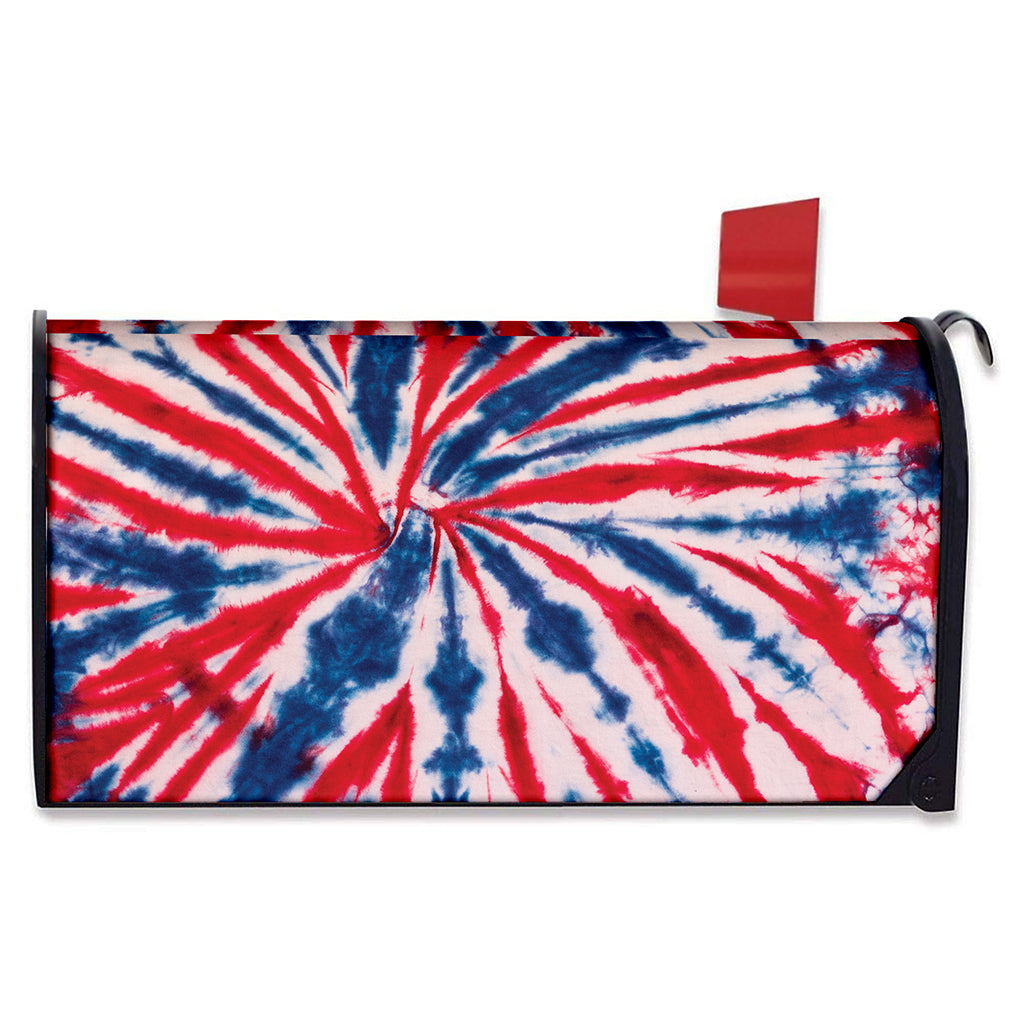 Red And Blue Spider Tie Dye Print Mailbox Cover