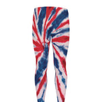 Red And Blue Spider Tie Dye Print Men's leggings