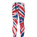 Red And Blue Spider Tie Dye Print Men's leggings
