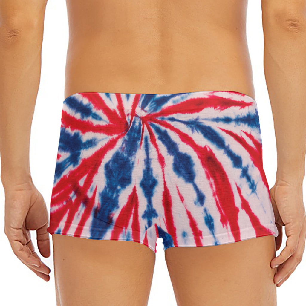 Red And Blue Spider Tie Dye Print Men's Short Boxer Briefs