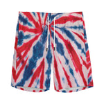 Red And Blue Spider Tie Dye Print Men's Sports Shorts