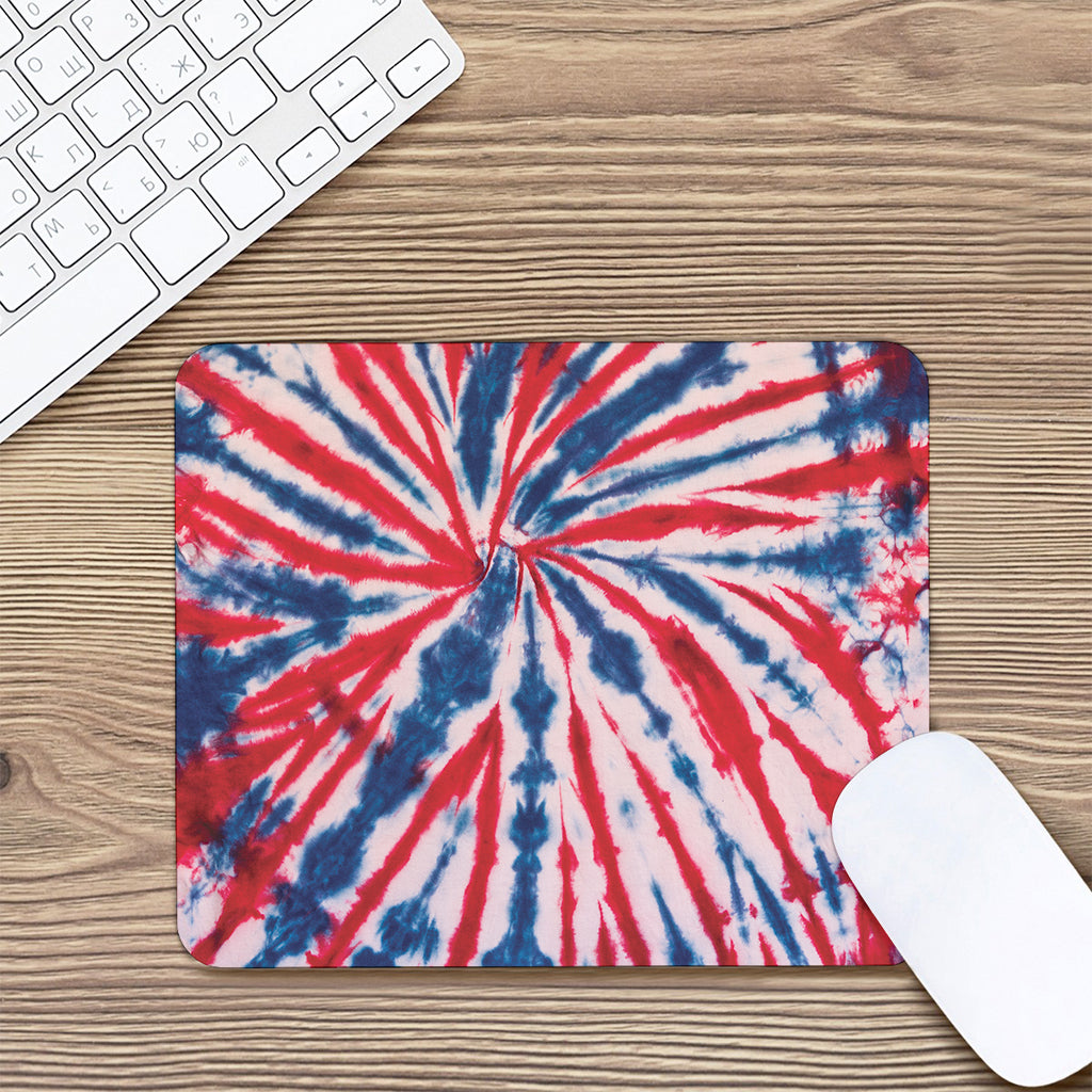 Red And Blue Spider Tie Dye Print Mouse Pad