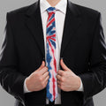 Red And Blue Spider Tie Dye Print Necktie