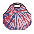 Red And Blue Spider Tie Dye Print Neoprene Lunch Bag