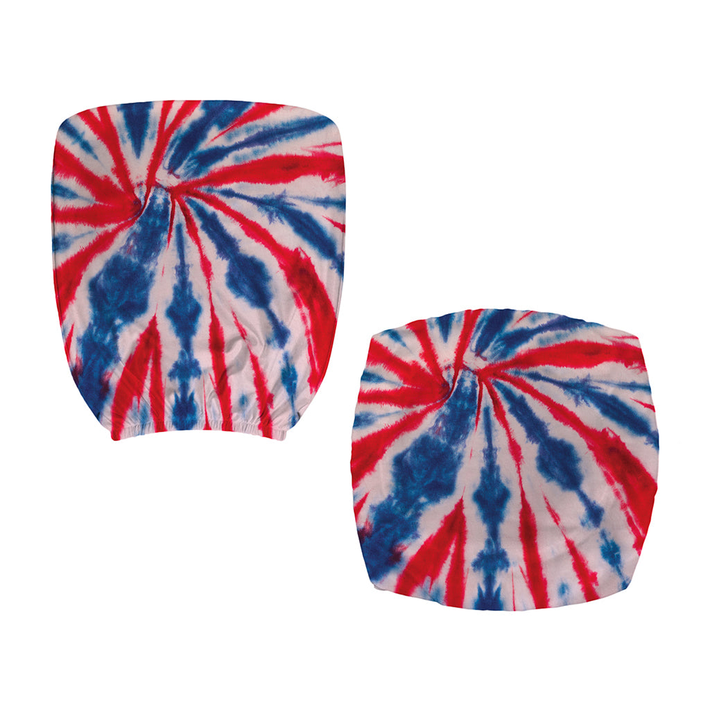 Red And Blue Spider Tie Dye Print Office Chair Cover