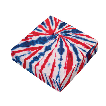 Red And Blue Spider Tie Dye Print Outdoor Seat Cushion Cover