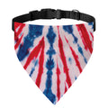 Red And Blue Spider Tie Dye Print Over The Collar Dog Bandana