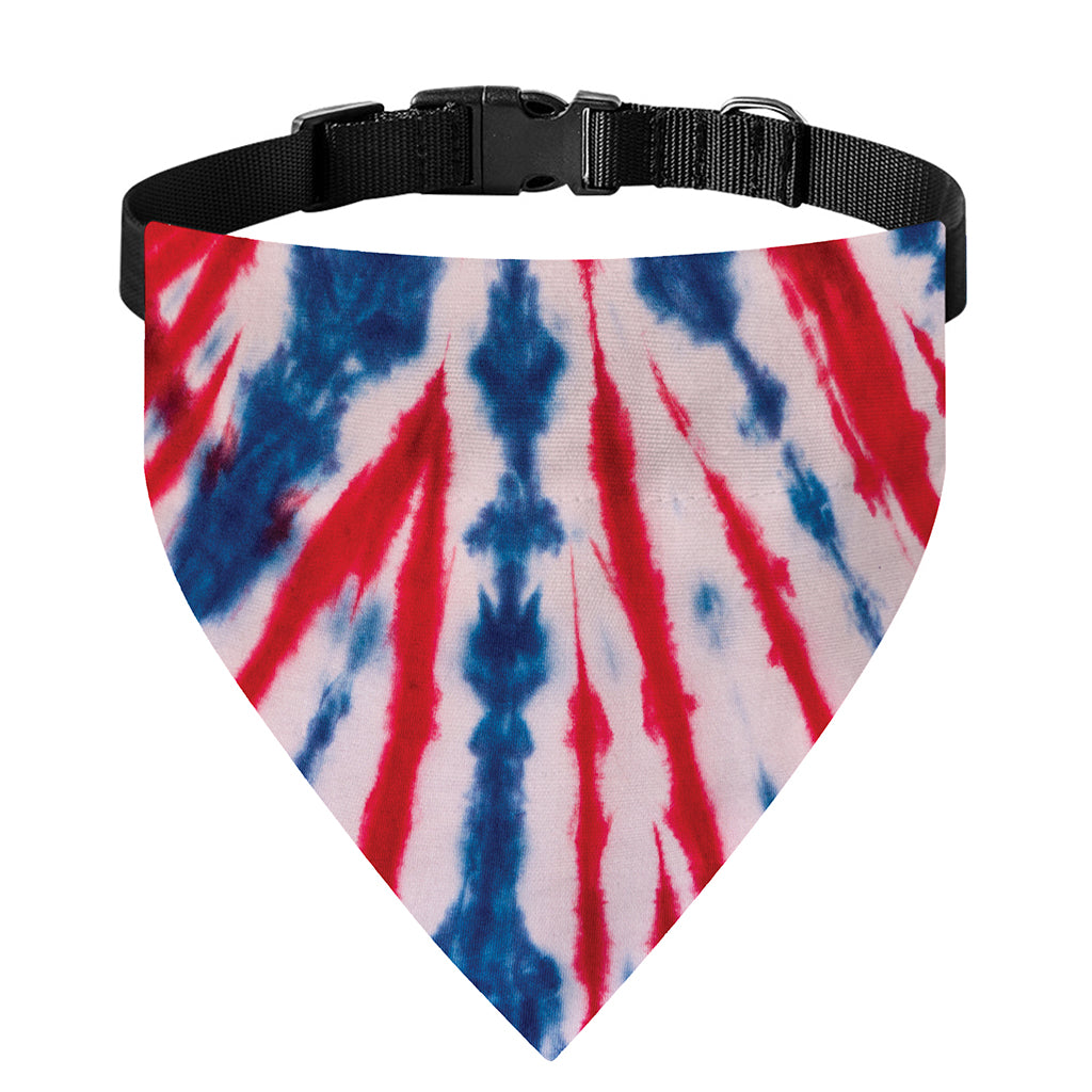 Red And Blue Spider Tie Dye Print Over The Collar Dog Bandana